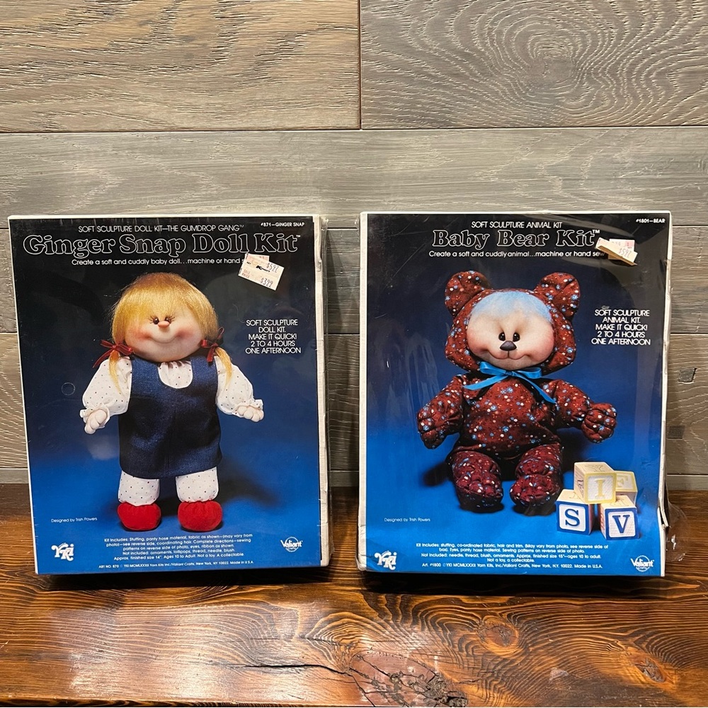 YKI NOS Ginger Snap & Baby Bear Kit Soft Sculpture #871 # 1801 Vintage 1982 READ